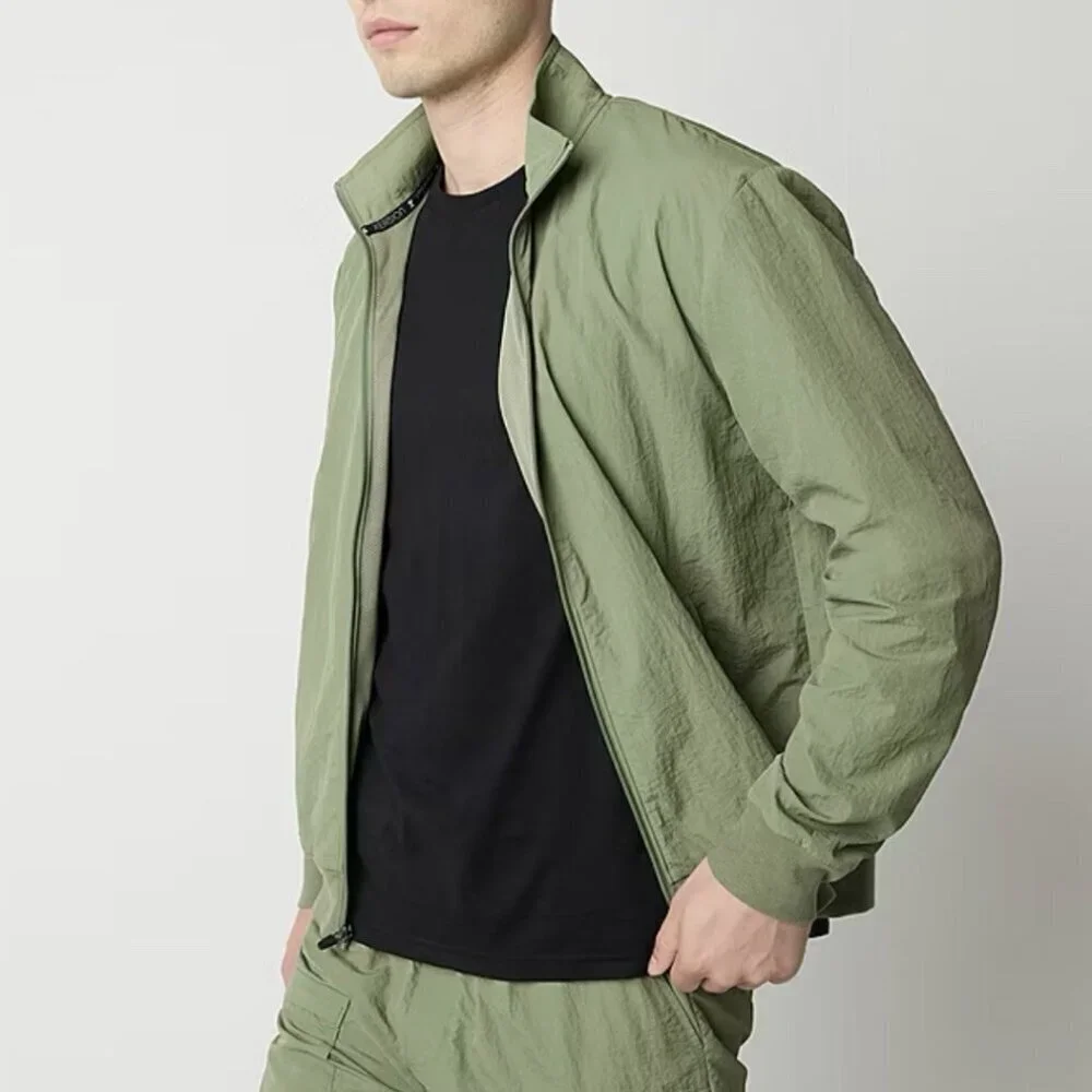 Xersion Men's Bomber Jacket Size M Green Full Zip Track Pockets Woven NWT $55
